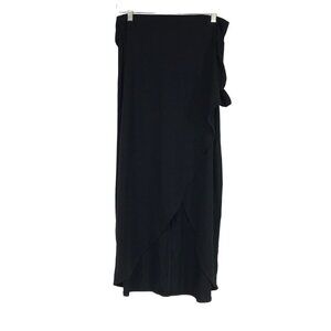 REFORMATION - WOMEN'S XL - BLACK ELASTIC WAIST WRAP FRONT TIES ON SIDE SKIRT
